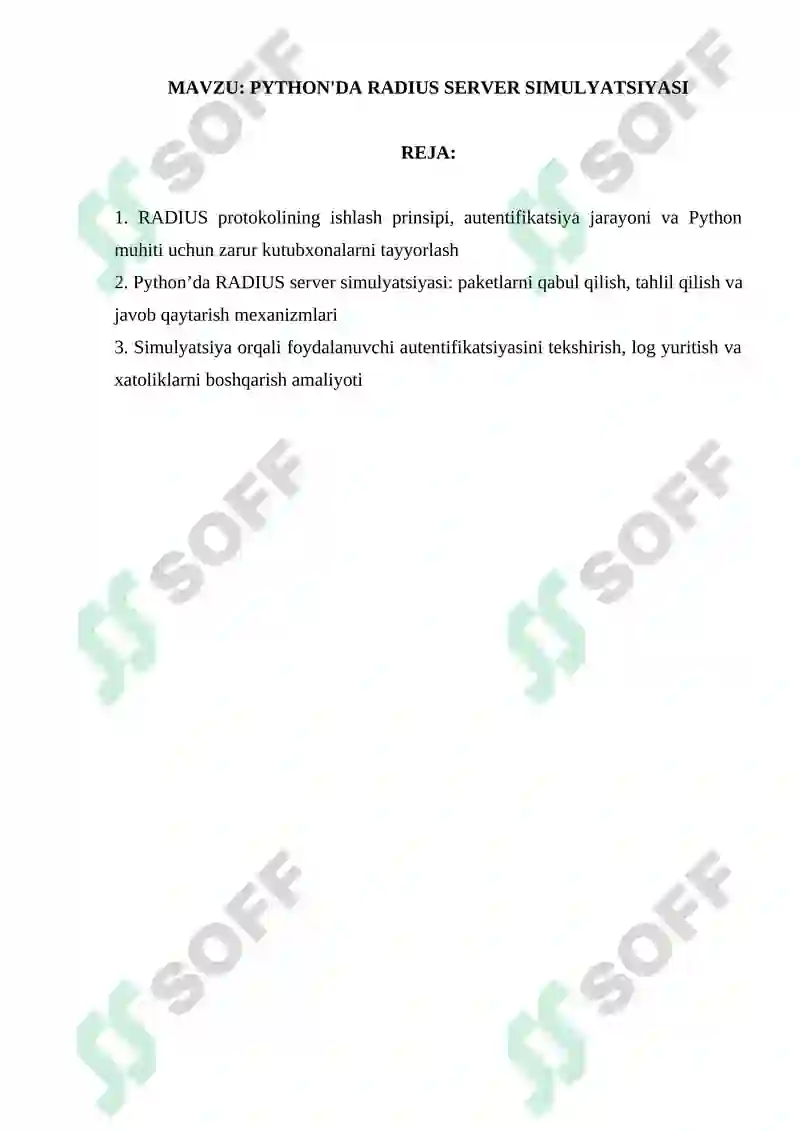 PYTHON'DA RADIUS SERVER SIMULYATSIYASI 2