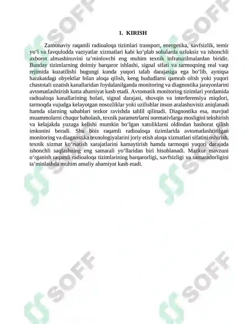 Raqamli radioaloqa tizimlarining avtomatik monitoringi va diagnostikasi 2