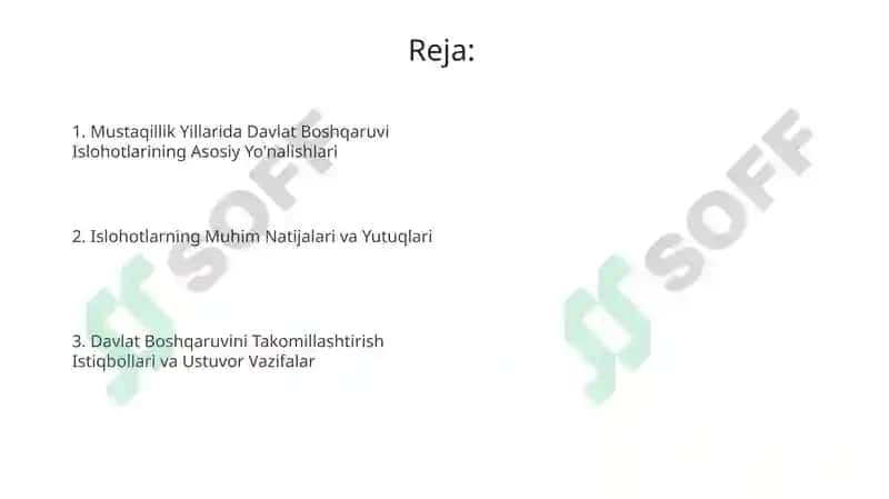 Mustaqillik Yillarida Davlat Boshqaruvi Islohotlarining Asosiy Yo'nalishlari 2