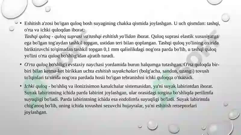 Hid bilish organi gistologiyasi va regenatsiya xususiyati pptx taqdimod uchun 2