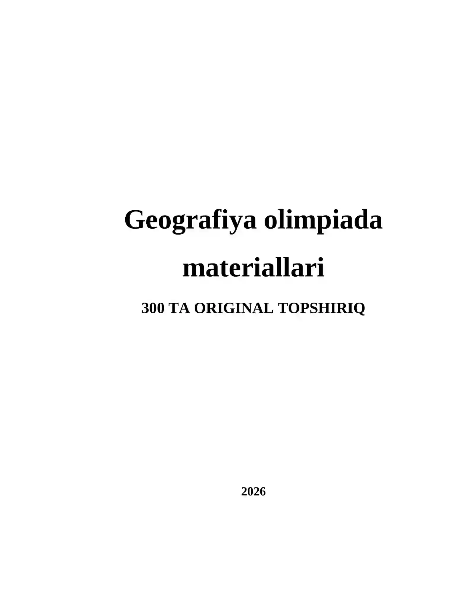 Geografiya olimpiada materiallari 2