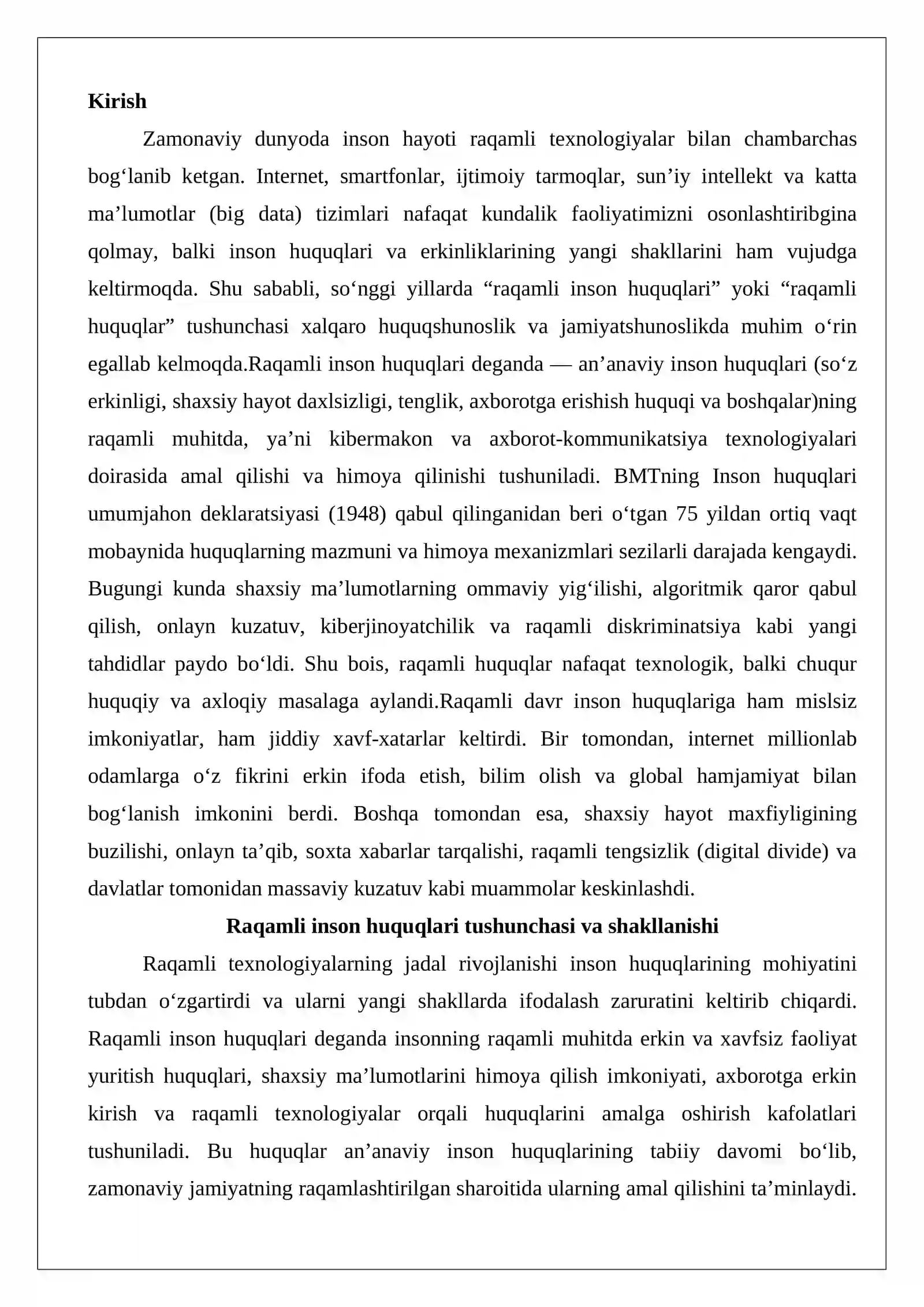 Asosiy raqamli inson huquqlari 2
