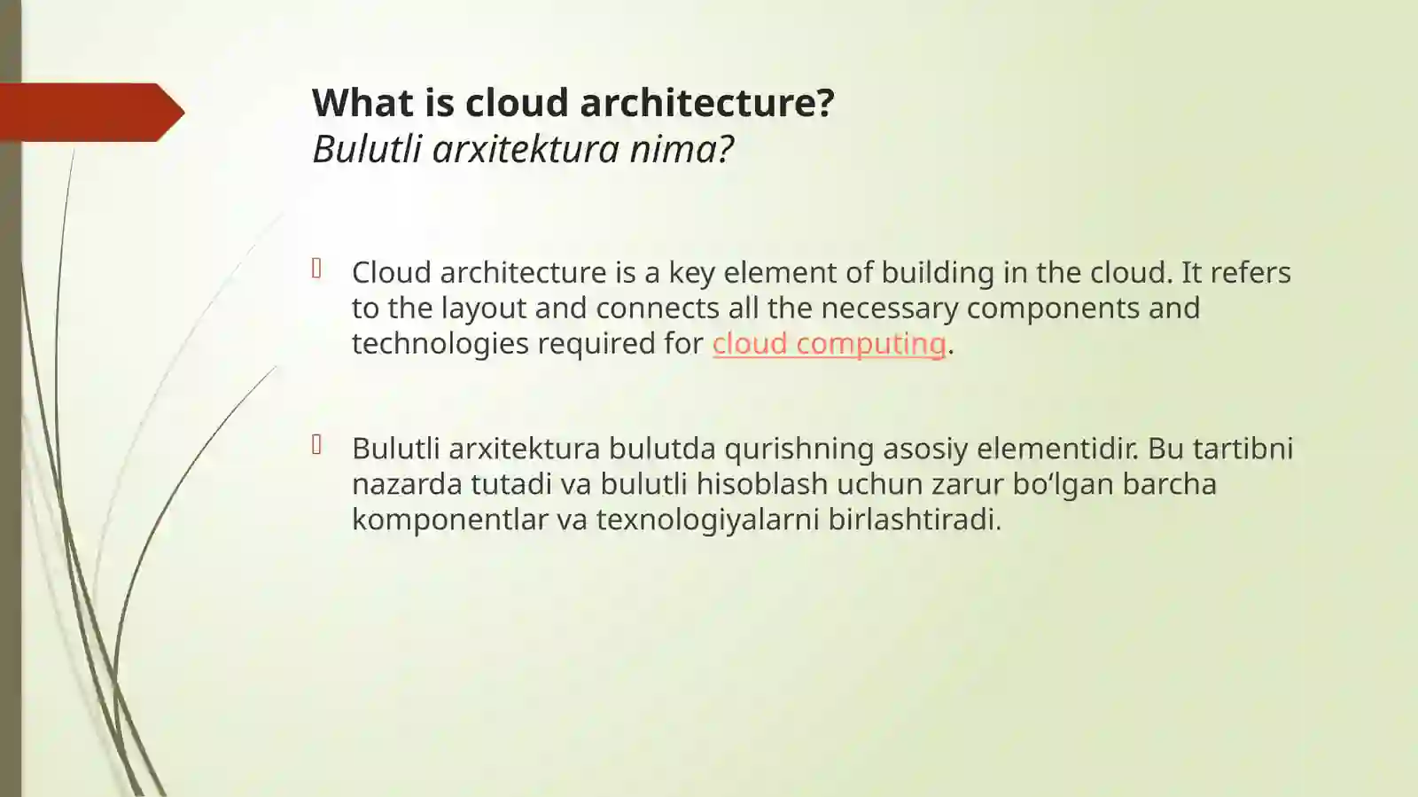 Architectural styles for cloud applications 2