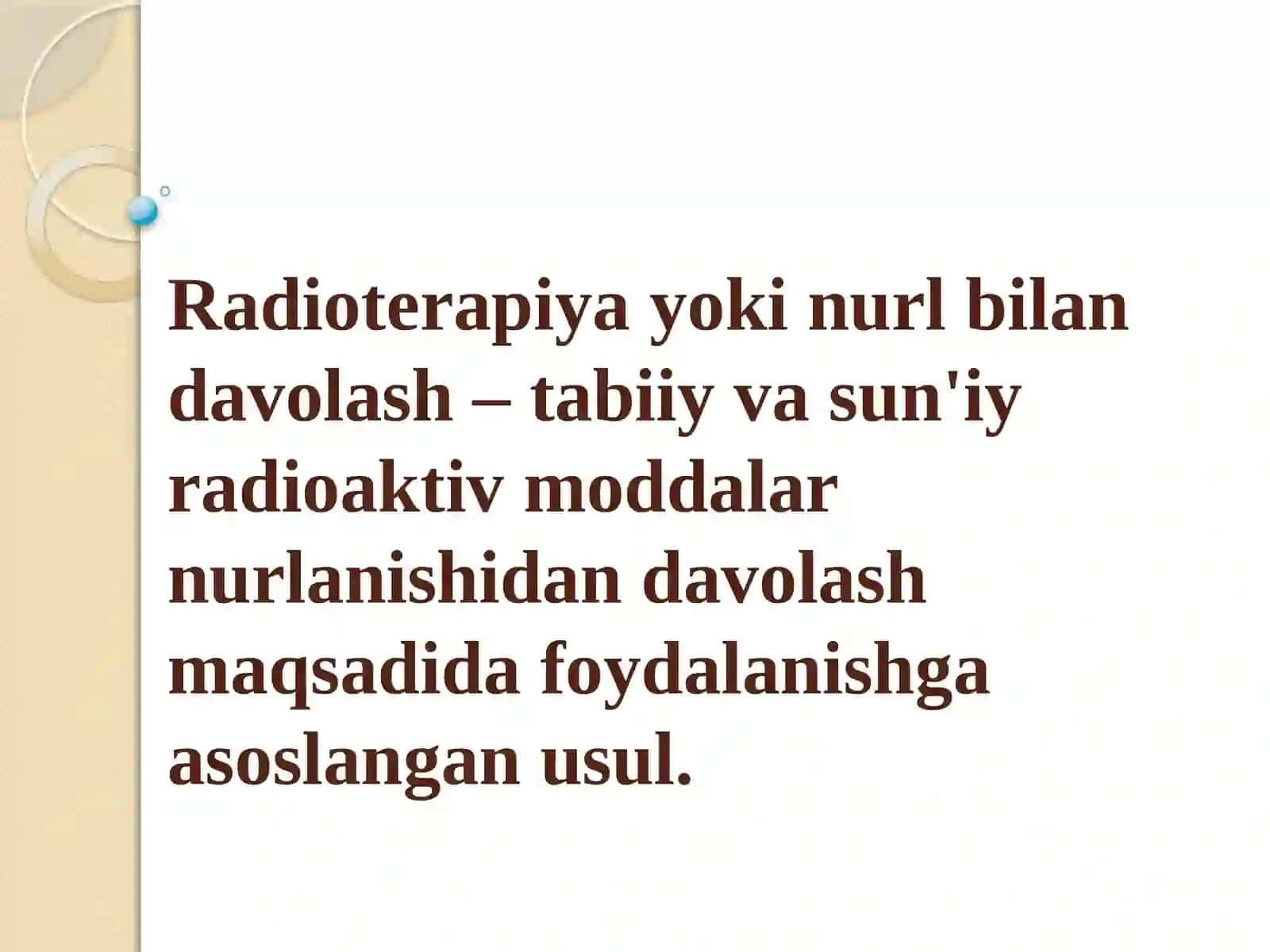 O'smalarni nur bilan davolash (radioterapiya) 2