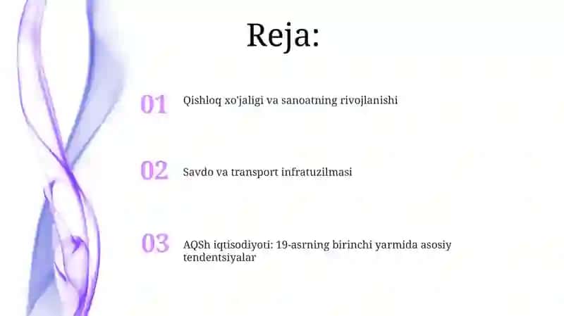 AQSh iqtisodiyoti: 19-asrning birinchi yarmida asosiy tendentsiyalar 2