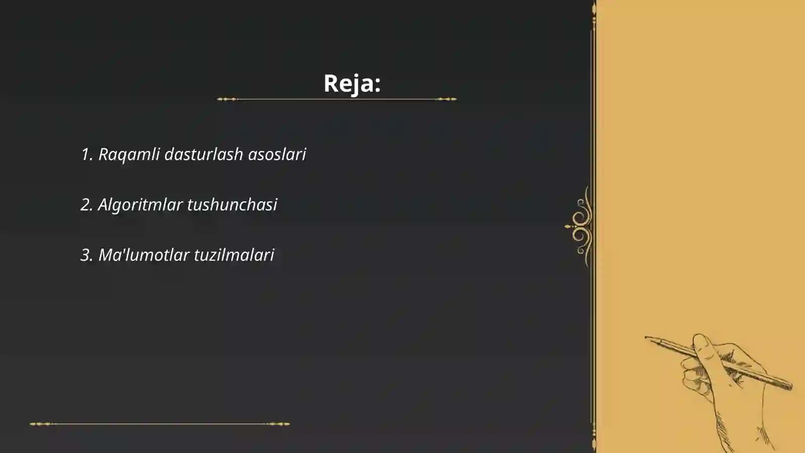 Raqamli dasturlash asoslari 2