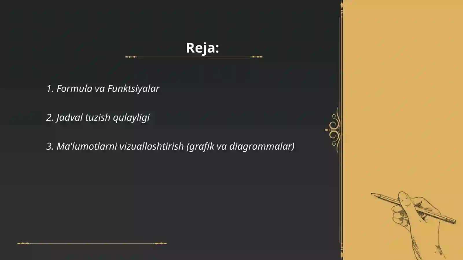 Excel dasturiy taminotining afzalliklari va qulayliklari 2
