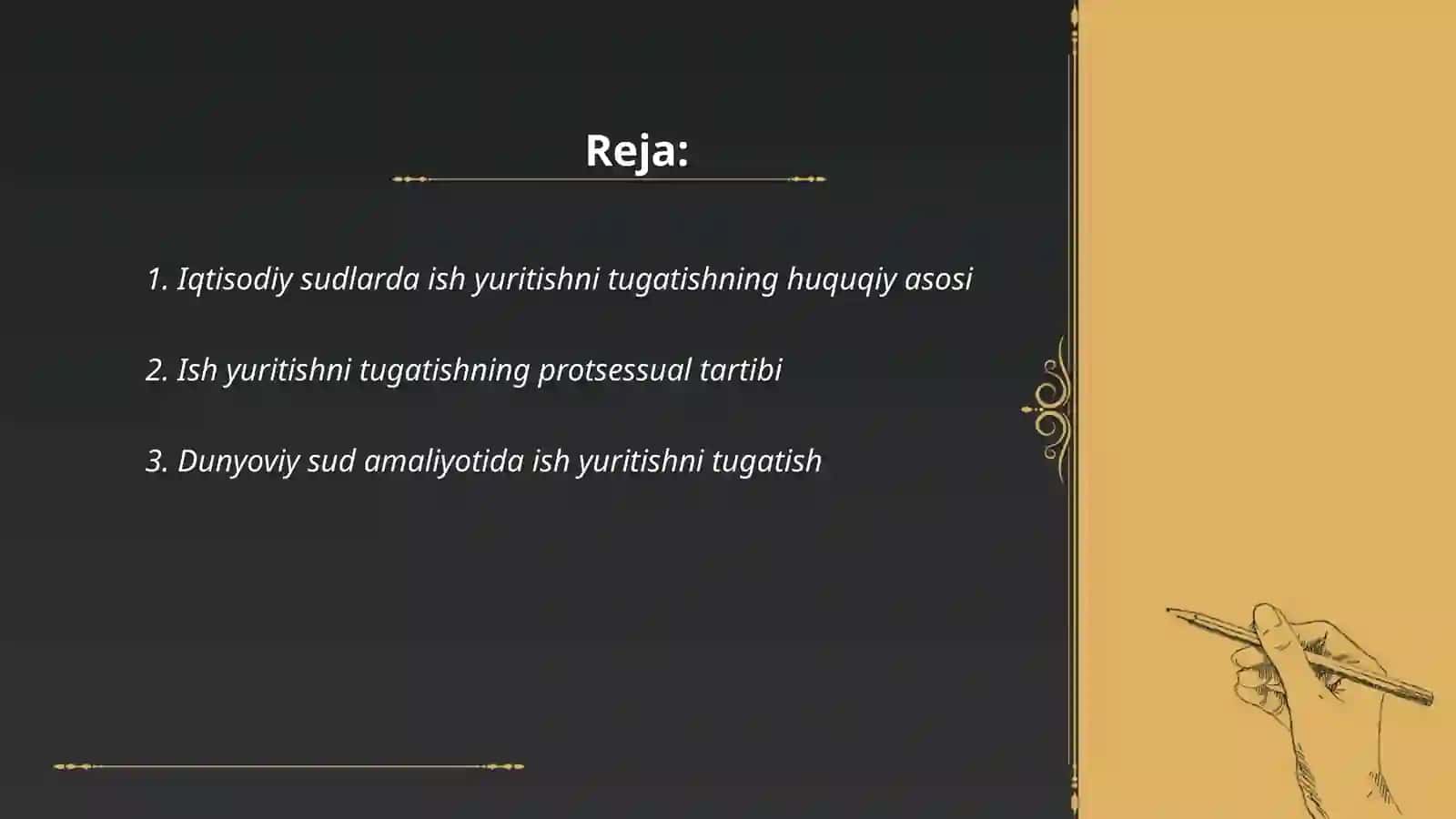 Iqtisodiy sudlarda ish yuritishni tugatishning huquqiy asosi 2