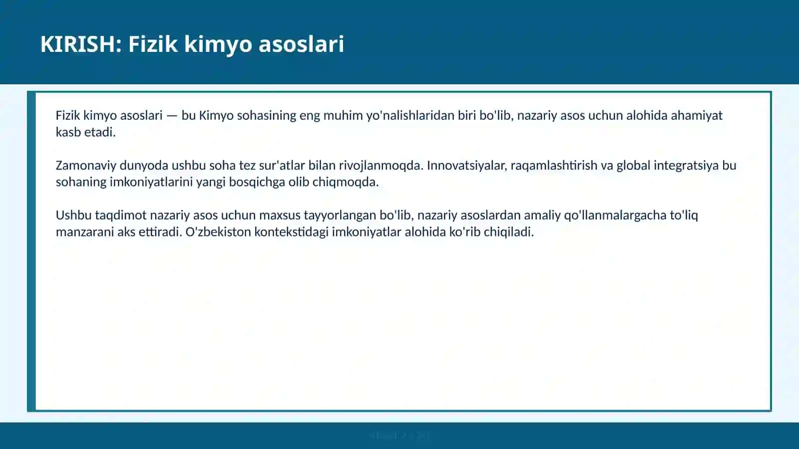 FIZIK KIMYO ASOSLARI 2
