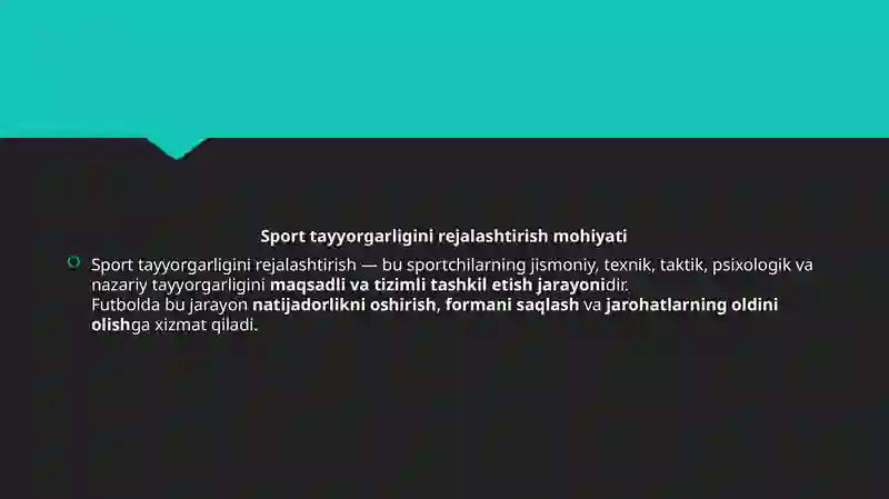 Sporttayyorgarliginirejalashtirish 2