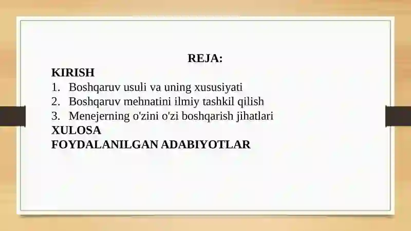 Boshqaruv usullari 2