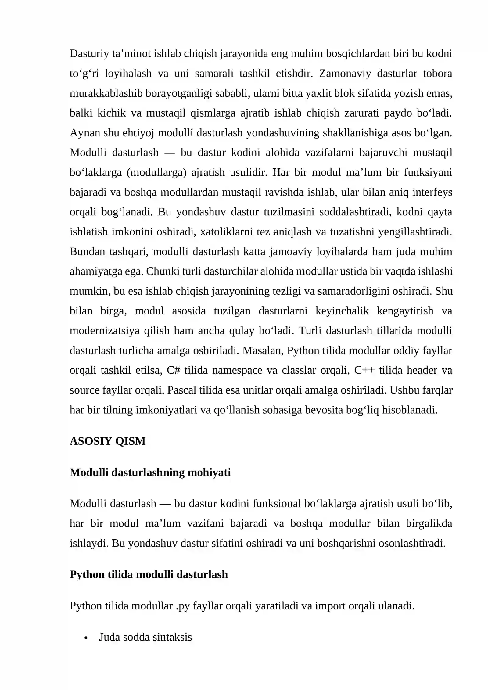 Python, C#, Pascal va C++ tillarida modulli dasturlash va ularning farqlari 2