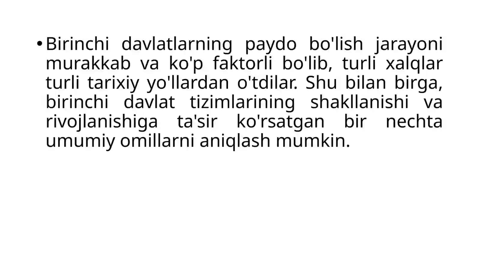 Davlat shakllanishomillari 2