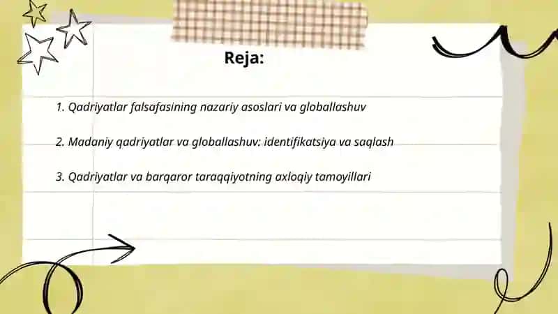 Qadriyatlar falsafasi. Globallashuv va barqaror taraqqiyotiga ta’sir 2