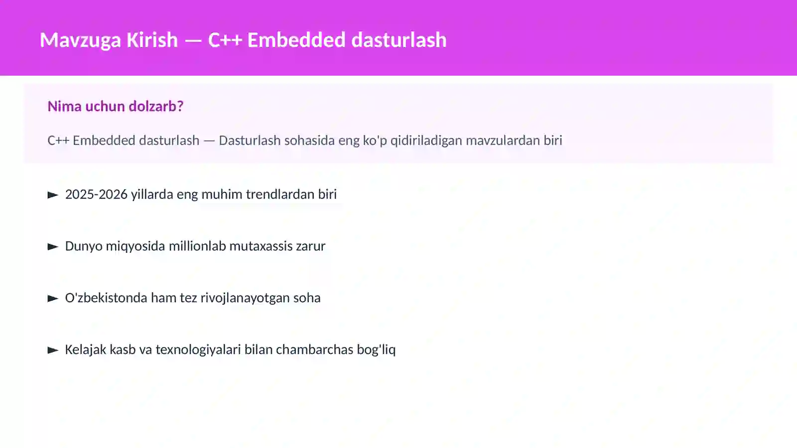 C++ VA TIZIM DASTURLASH 2
