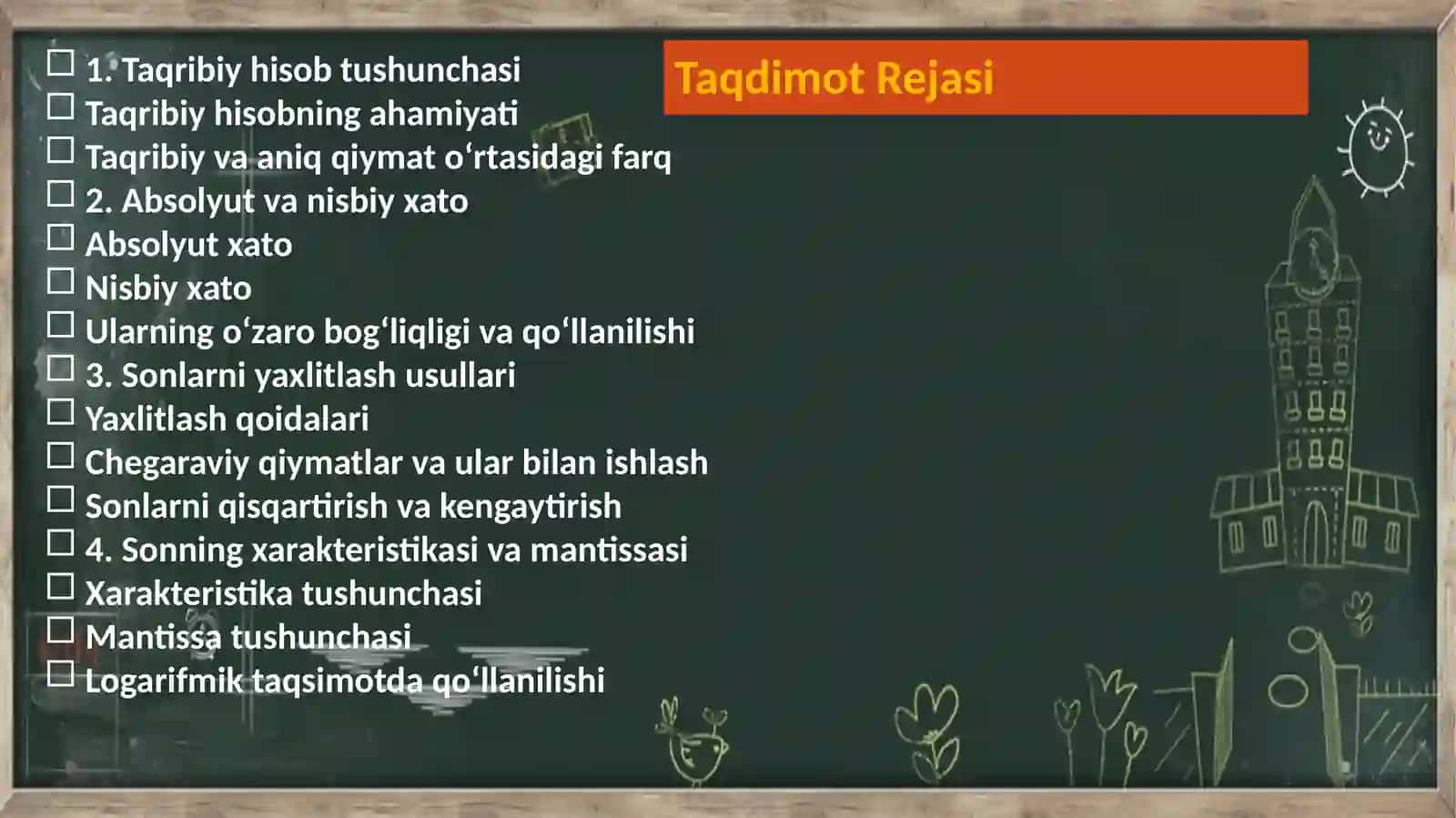 Taqribiy  hisob,  absolyut  va  nisbiy  xato,  sonlarni  yaxlitlash  usullari 2