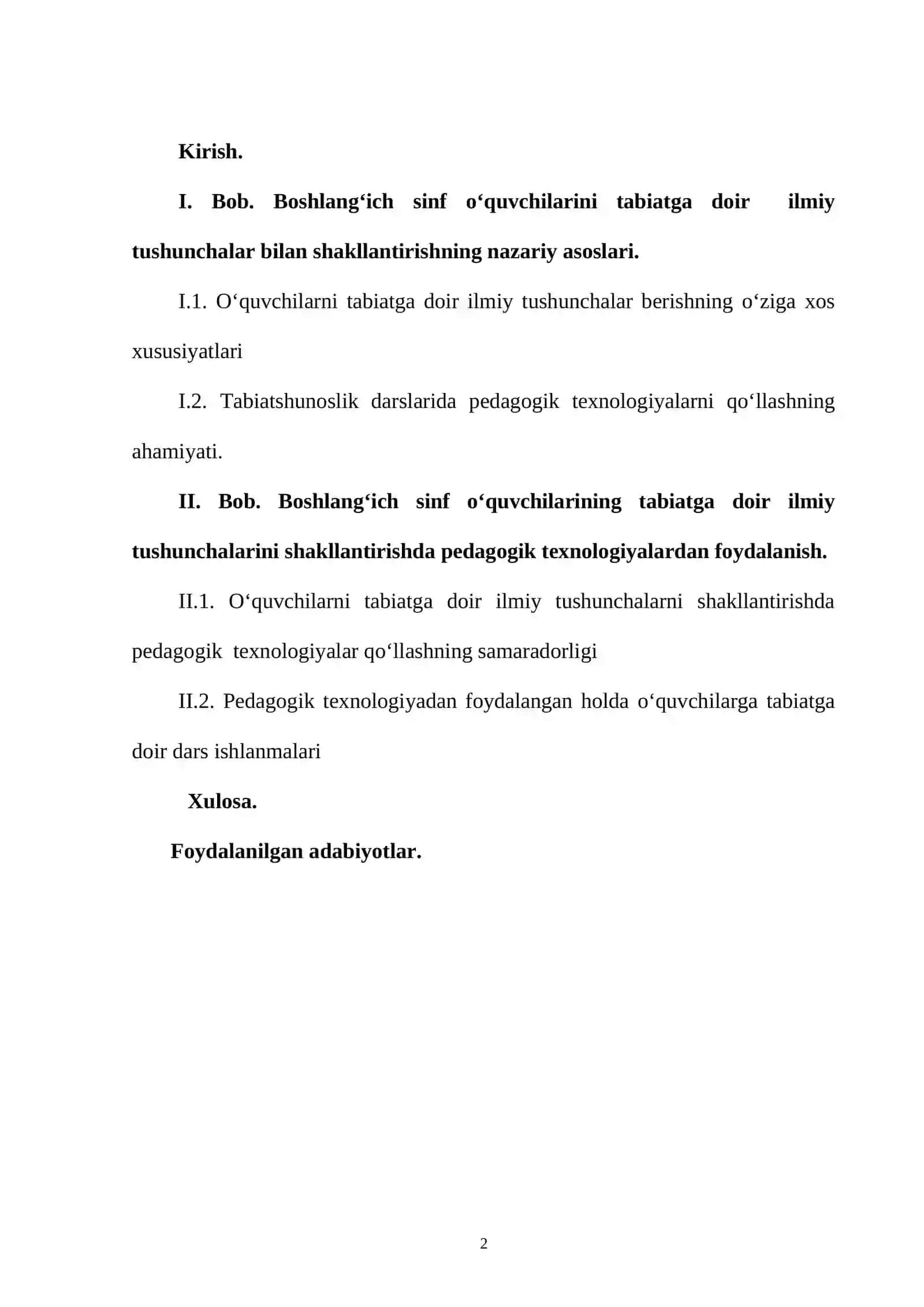 Boshlang‘ich sinf o‘quvchilarining tabiatga doir ilmiy tushunchalarini shakllantirishda pedagogik texnologiyalardan foydalanish 2