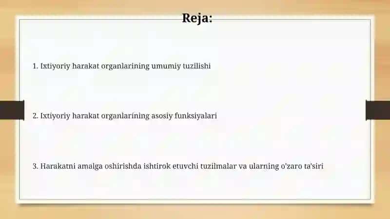 Ixtiyoriy harakat organlariga umumiy morfo-funksional tavsif 2