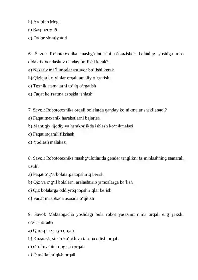 Maktabgacha yoshdagi bolalarni robototexnikaga o'rgatish yo'llari 2