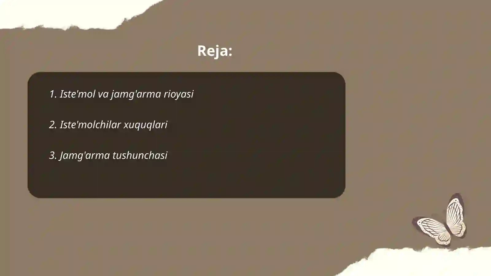 Iste'mol va jamg'arma 2