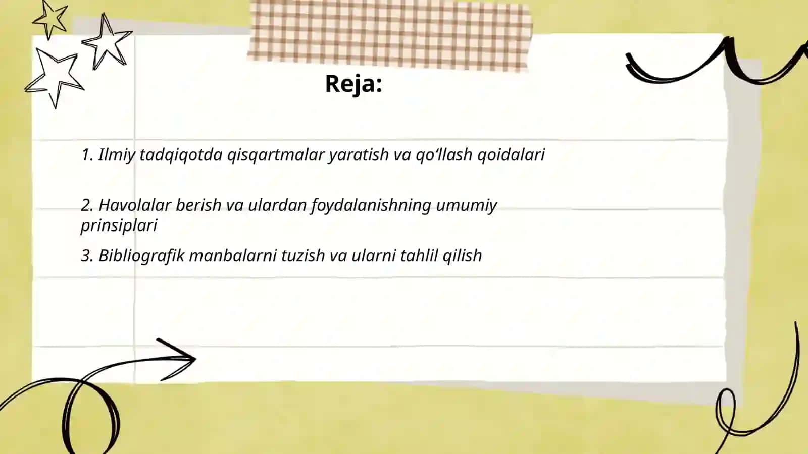 Ilmiy tadqiqotda qisqartma, havola va bibliografik ma'lumotlar ustida ishlash 2