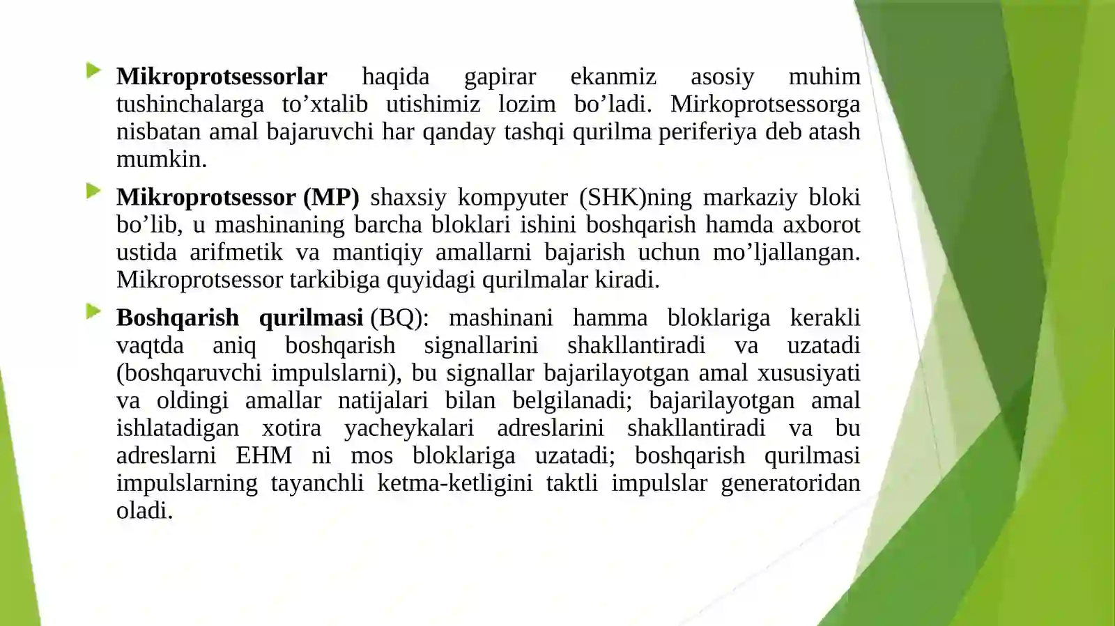 Mikroprotsessorning qo‘shimcha qurilmalari 2