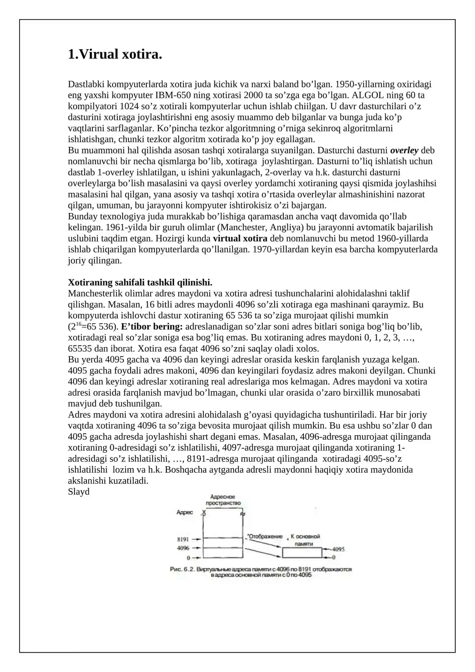 Virtual xotirani segmentli tashkil qilish 2