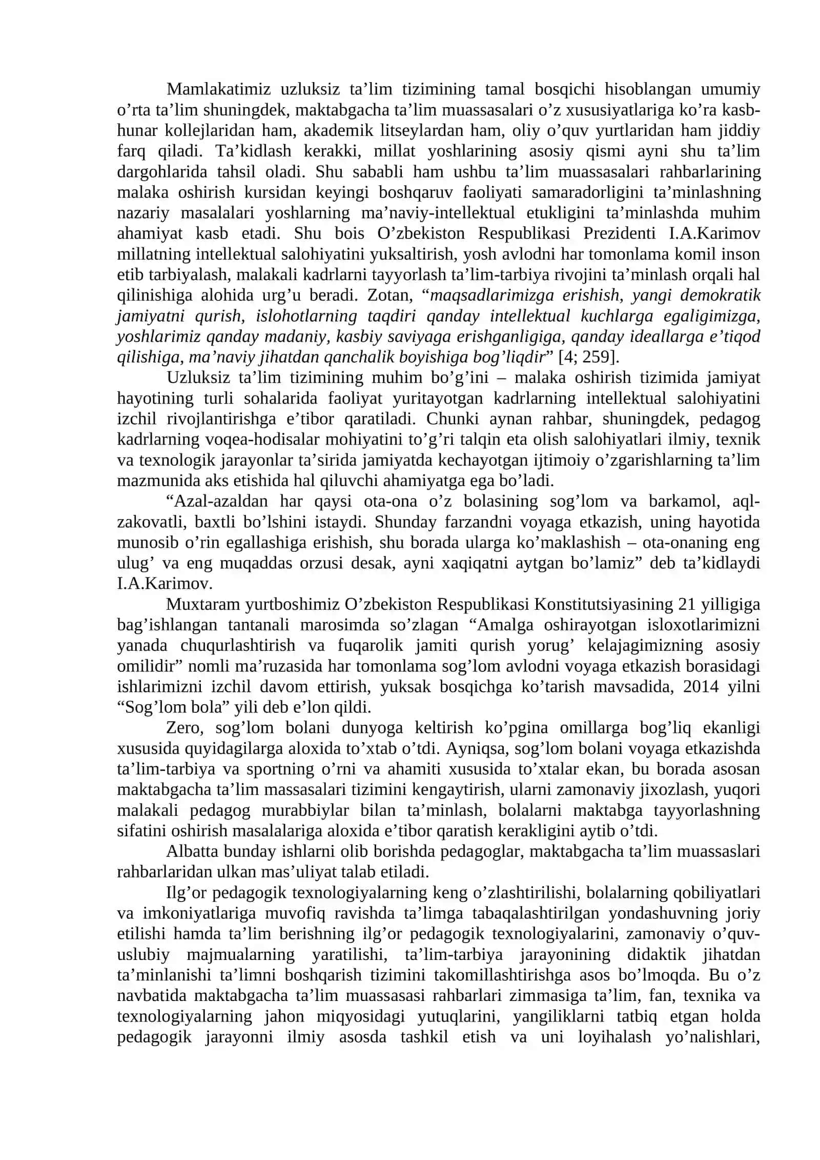O'qitishning takomillashtirilgan o'quv metodik ta'minotini ishlab chiqish va amalga tatbiq etish 2