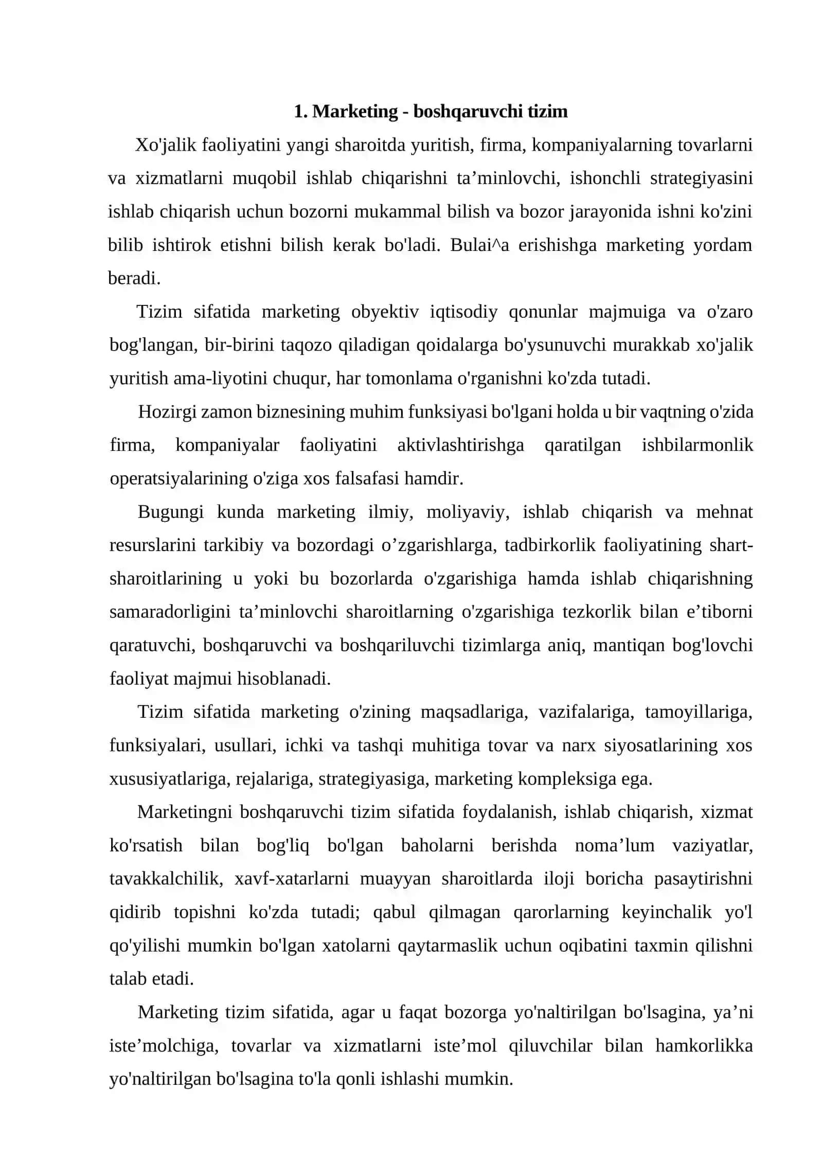 Marketing - boshqaruvchi tizim 2
