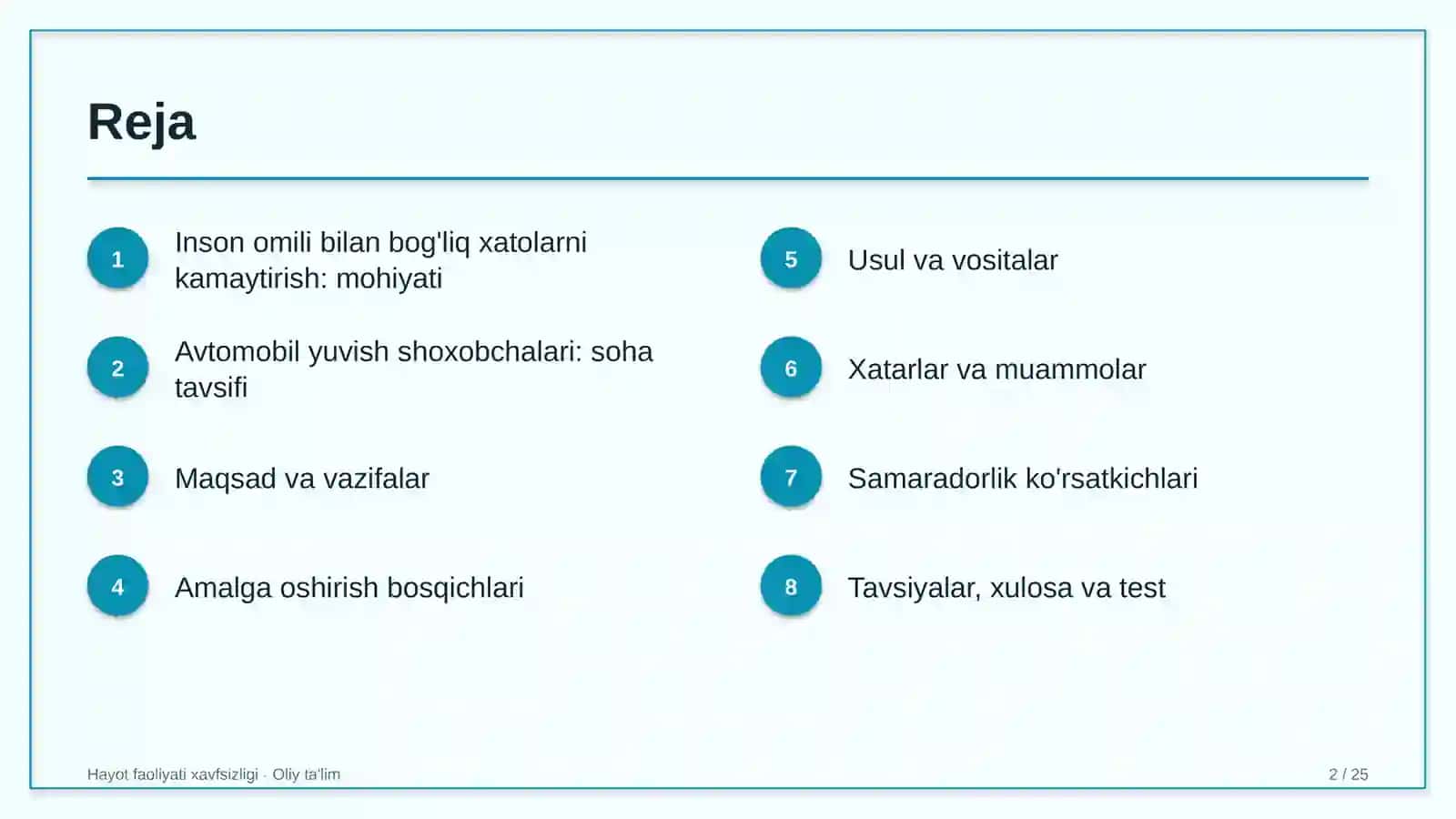 avtomobil yuvish shoxobchalarida inson omili bilan bog'liq xatolarni kamaytirish 6495 2