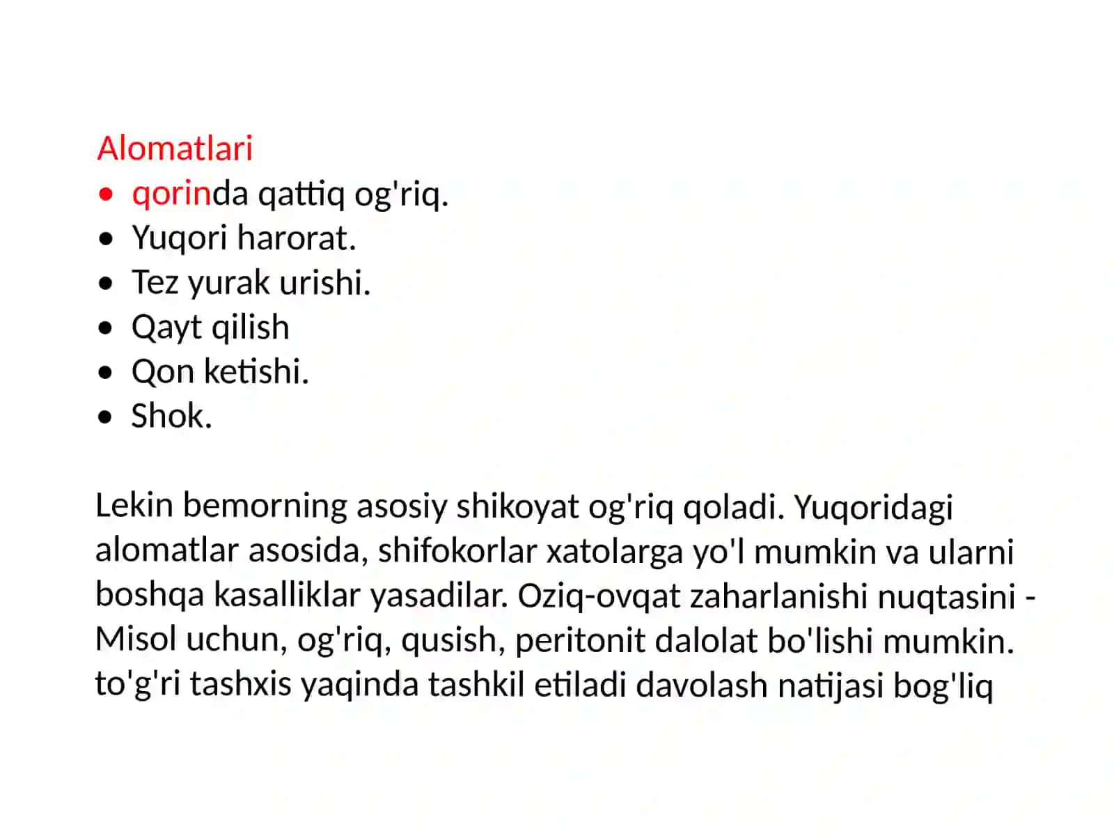 O'tkir qorin sindromi: belgilari, sabablari va davolash 2