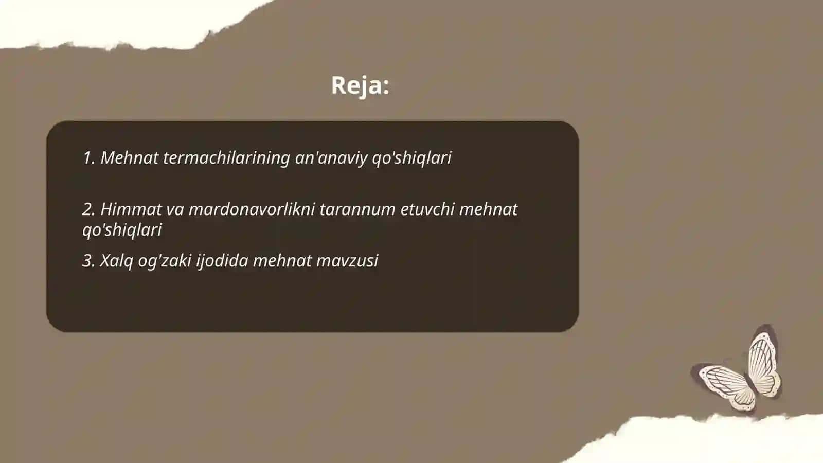 Qo'shiqlar, mehnat qo'shiqlari, termalar 2