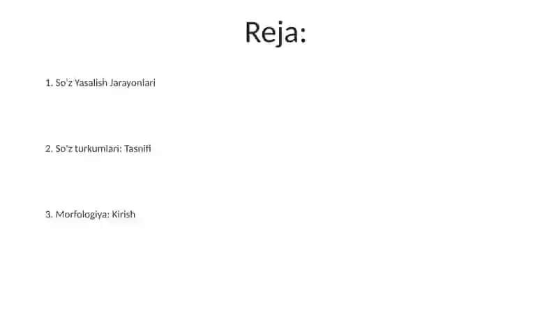 Morfologiya. Poytahtilarda so'z turkumlarini klassifikatsiya qilish 2