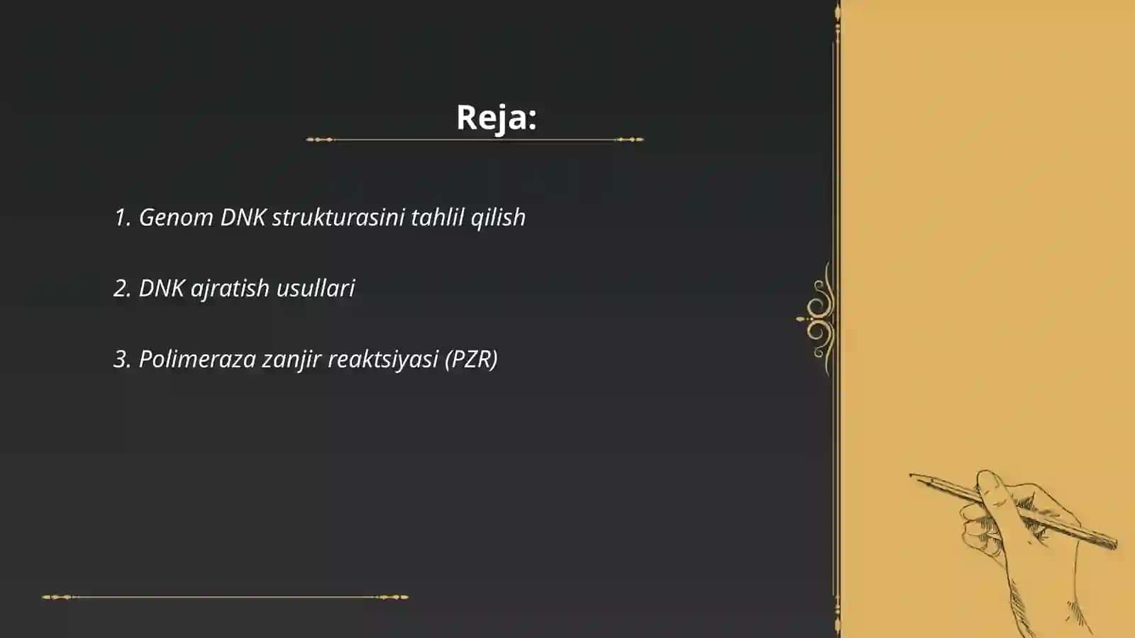 Genom DNKsini ajratish. PZR va restrikta o'tkazish 2