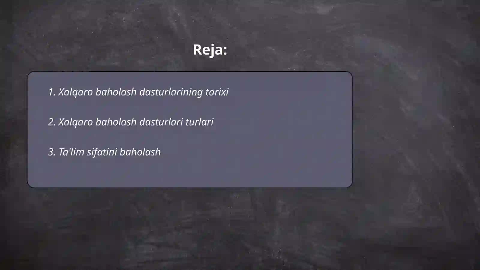 Xalqaro baholash dasturlari 2