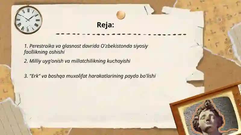 Mustaqillikka erishish arafasida O'zbekistondagi ijtimoiy-siyosiy jarayonlar. 2