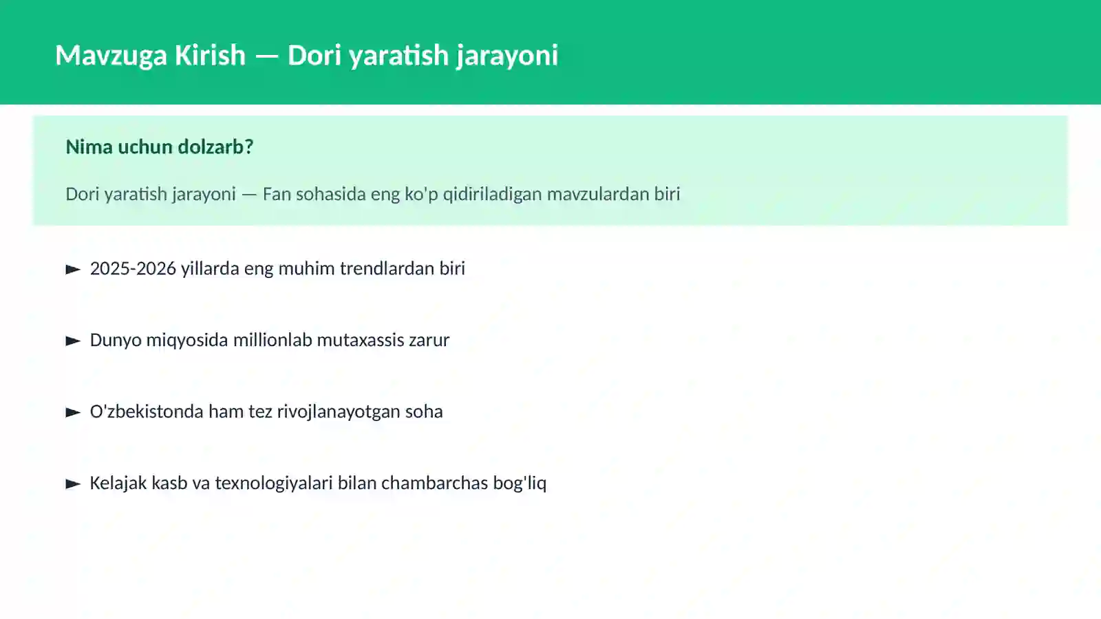 Dori yaratish jarayoni 2