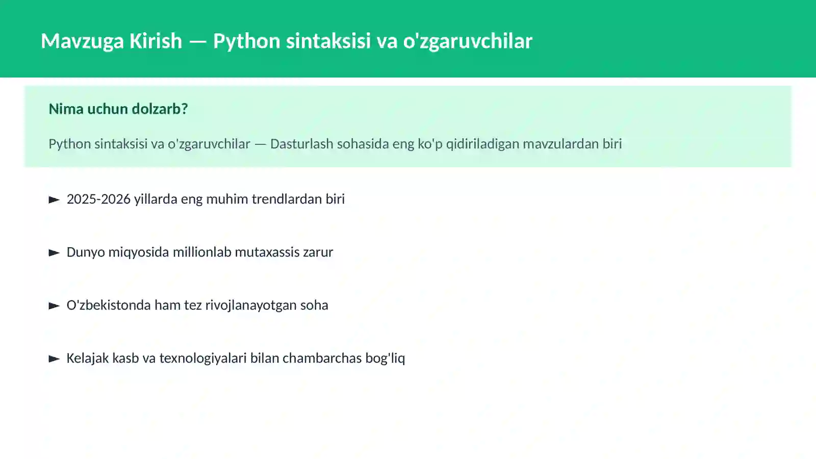 Python DASTURLASH 2
