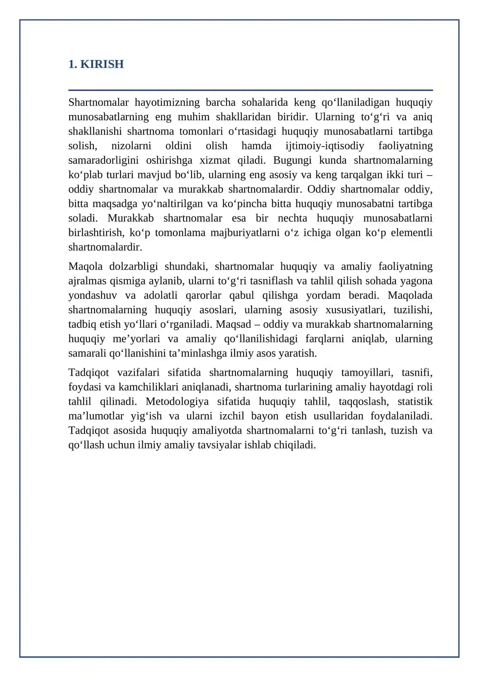 Shartnomalarning turlari: oddiy va murakkab shartnomalarning huquqiy tahlili 2