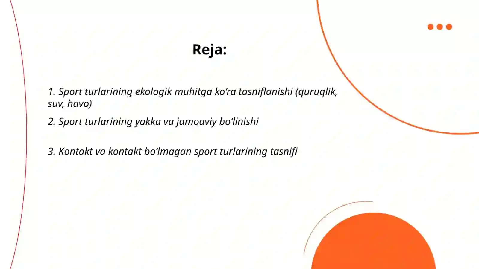 Sport turlari va ularni tasniflanishi 2