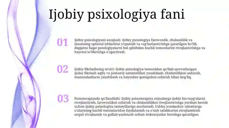 Pozitiv Psixologiya Va Pozitiv Fikirlash. Pozitiv Psixoterapiya 2