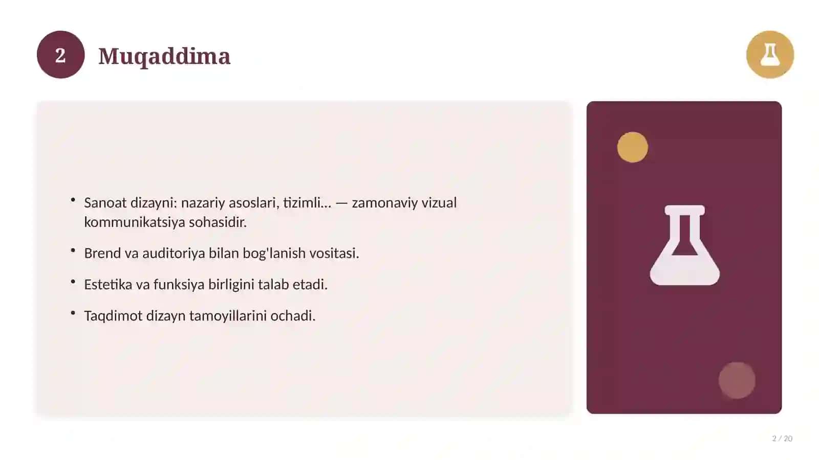 Sanoat dizayni: nazariy asoslari, tizimli yondashuvda (Magistrlik dissertatsiyasi mavzusi) 2