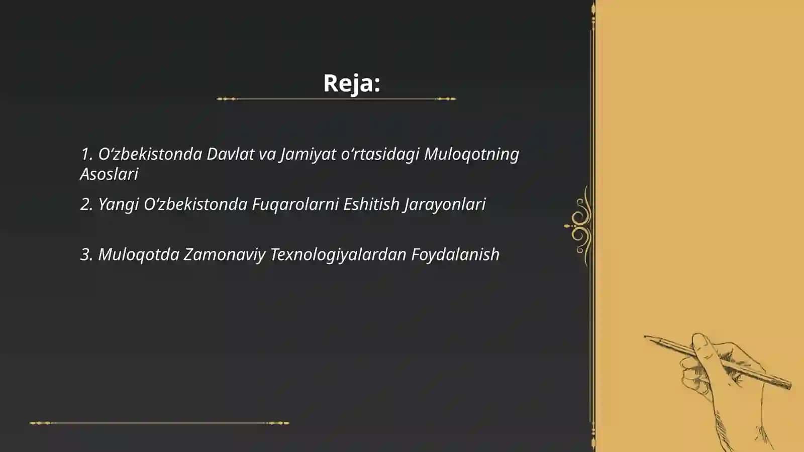 Yangi oʻzbekistonda xalq bilan muloqat tizimini yoʻlga qoʻyilishi 2
