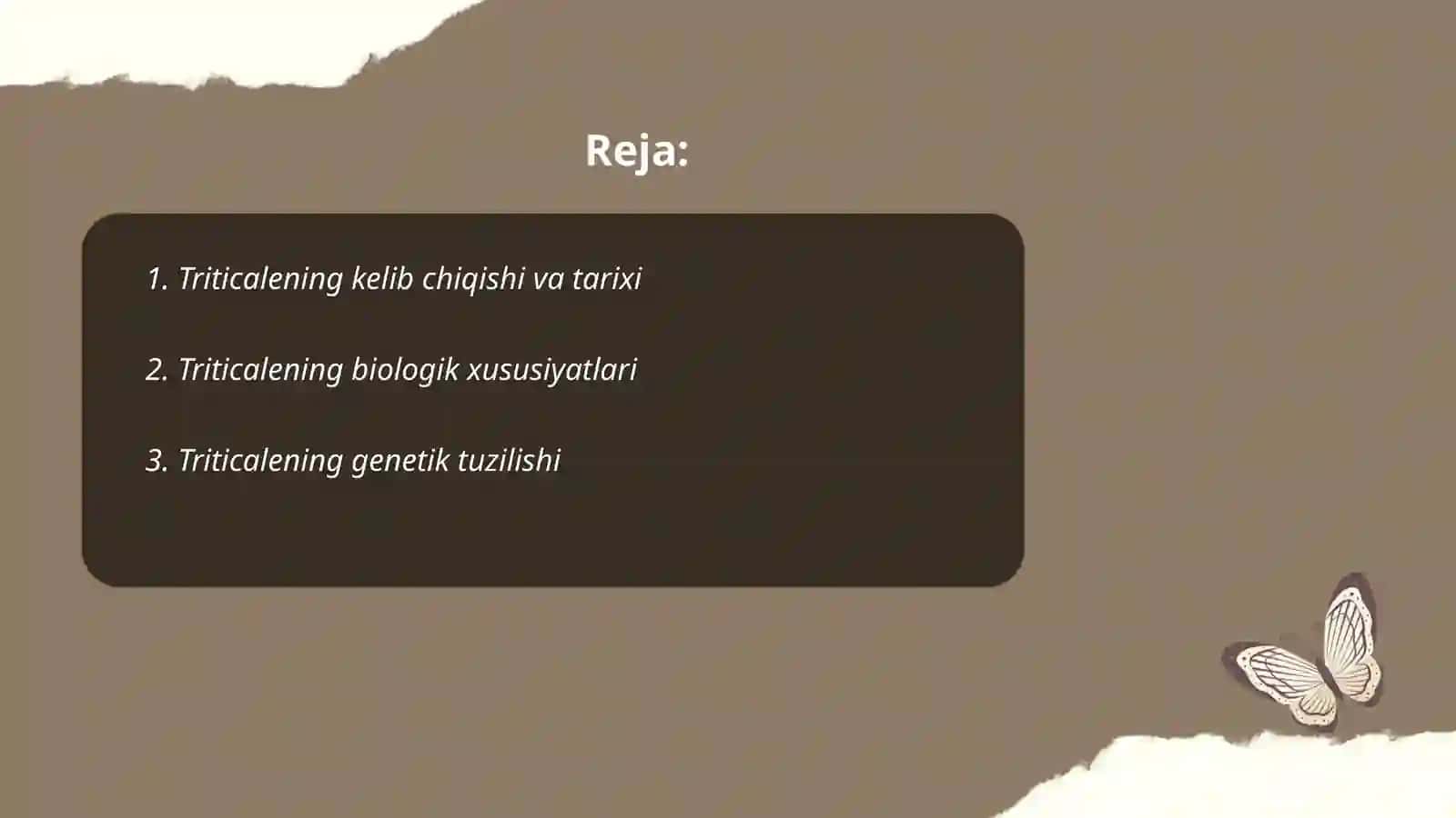 Tritikale biologiyasi va yetishtirish texnologiyasiga oid taqdimot tayyorlash 2