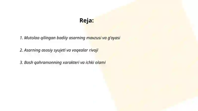 Mutolaa qilingan badiiy asar 2
