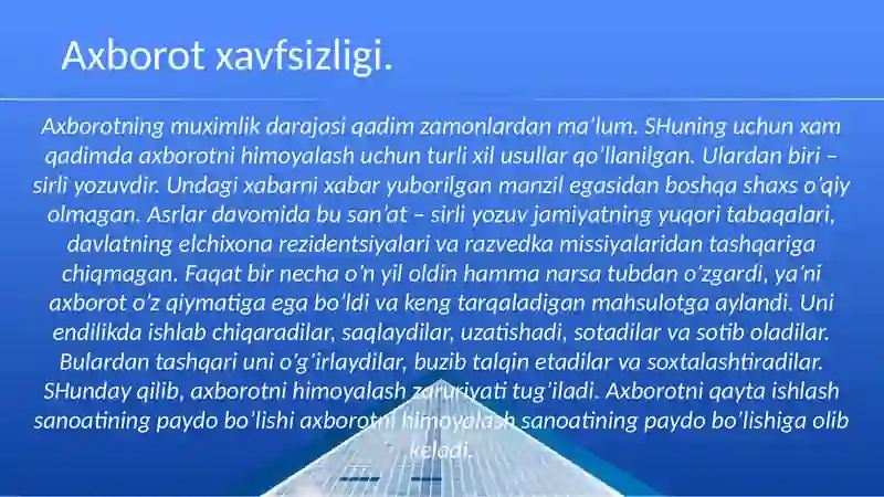 Axborot xavfsizligi 2