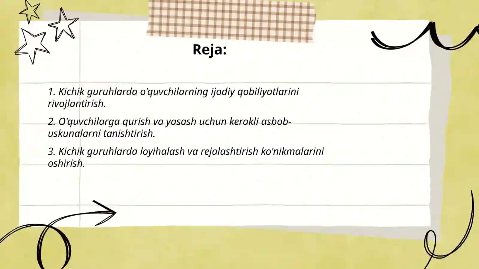 Kichik guruhlarda qurish-yasashga oʻrgatishning vazifalari 2
