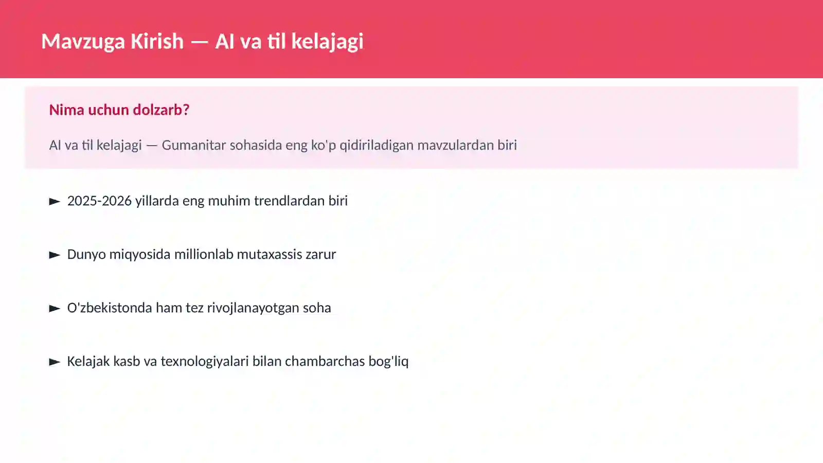 AI va til kelajagi 2