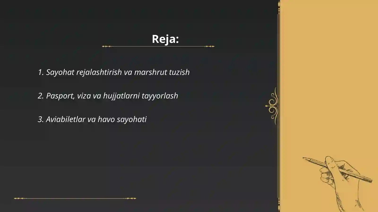 Sayohat rejalashtirish va hujjatlarni tayyorlash 2