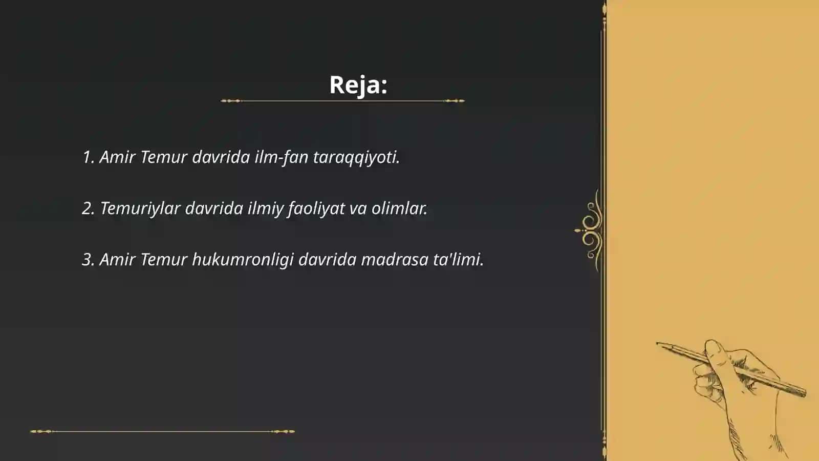 Markaziy Osiyoda Amir Temur va temuriylar davrida ilm fan taraqqiyoti va pedogogika tarixi 2